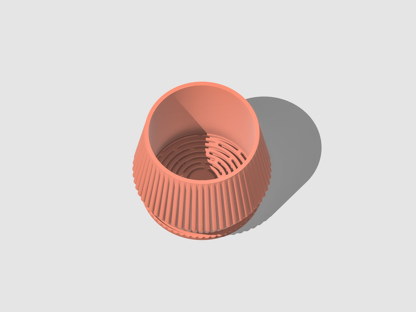 Stratos Modern Plant Pot with Drainage, 3D Printed Planter Pot Unique Modern Ribbed Design, Lightweight Stratos by Rosebud HomeGoods