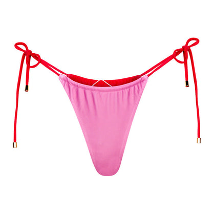 Cordes Bikini Bottoms / Pink + Red by East x East