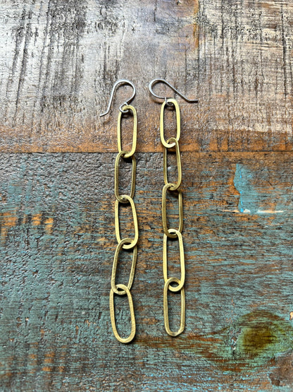 Paperclip Chain Earrings by Jennifer Cervelli Jewelry