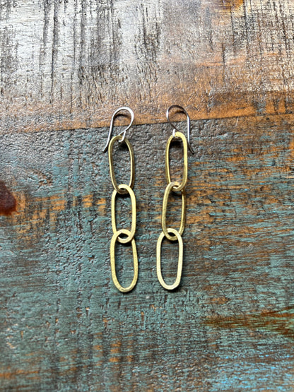 Paperclip Chain Earrings by Jennifer Cervelli Jewelry