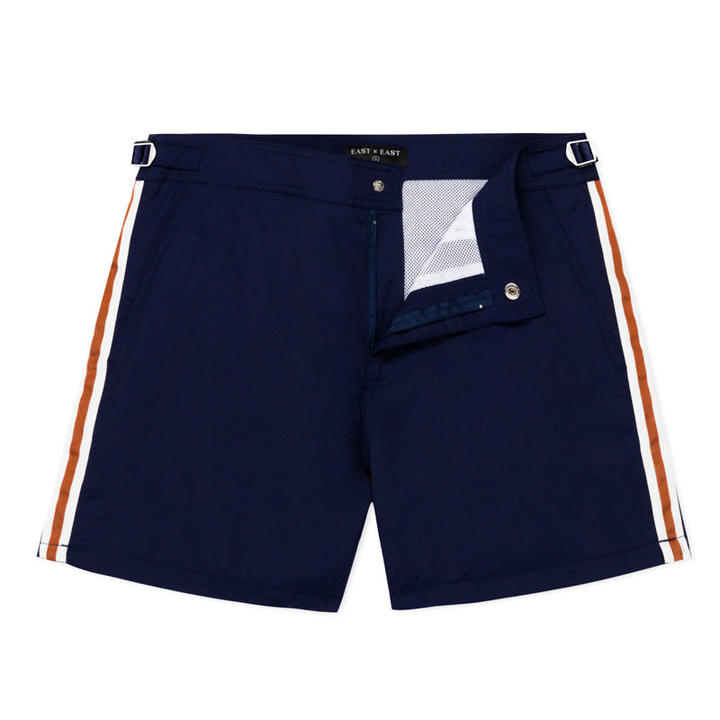 Cameron / Navy + Burnt Orange Stripe by East x East