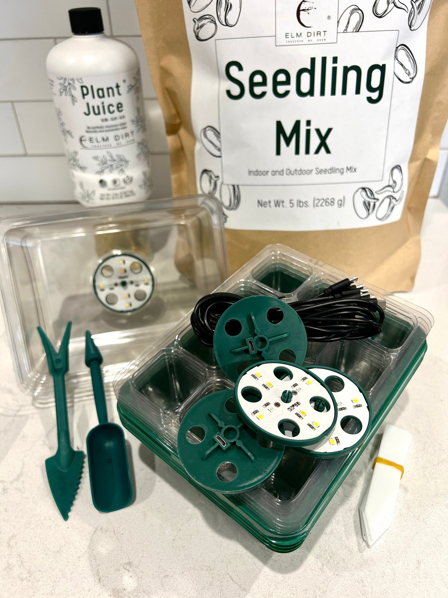 Seed Starting Tray with Plant Juice and Seedling Mix by Elm Dirt