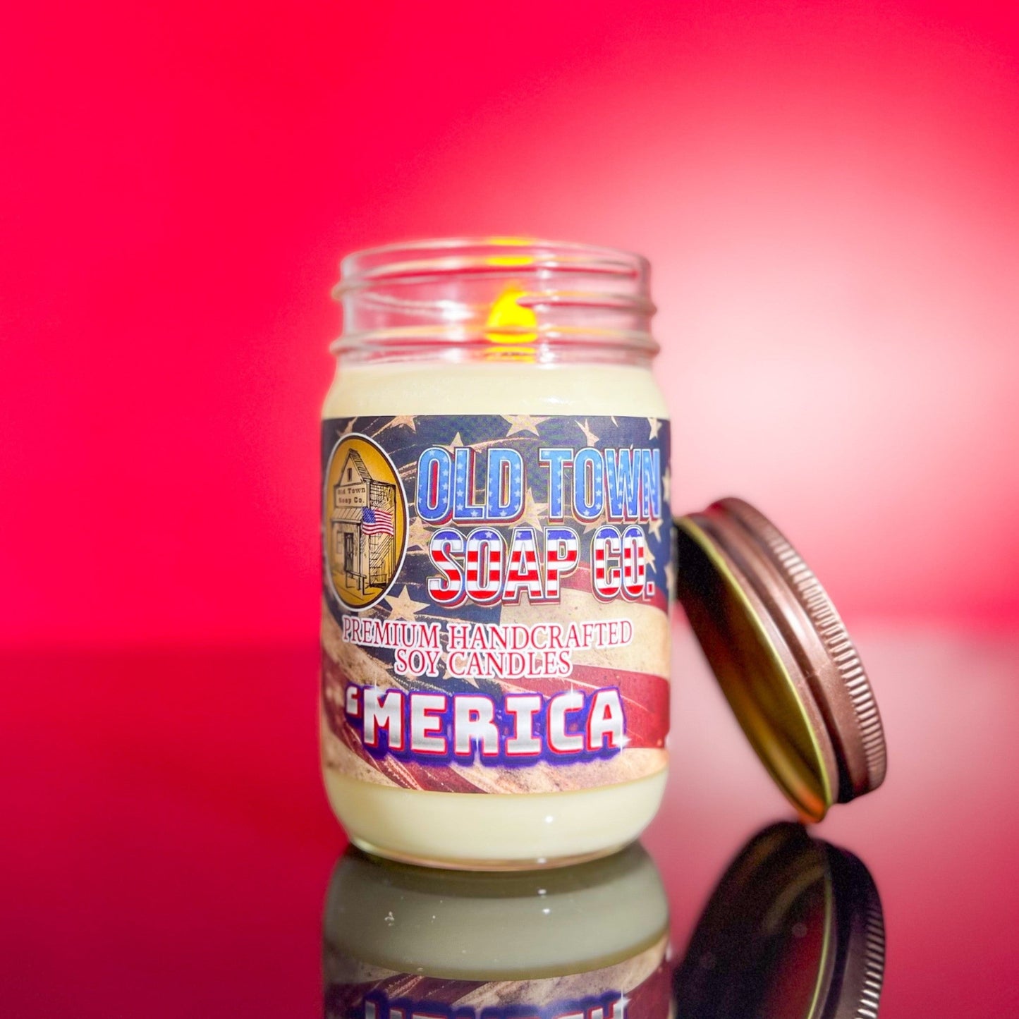 'Merica 12oz. Wood Wick Candle by Old Town Soap Co.