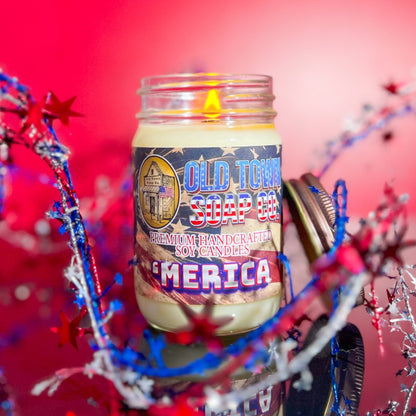 'Merica 12oz. Wood Wick Candle by Old Town Soap Co.