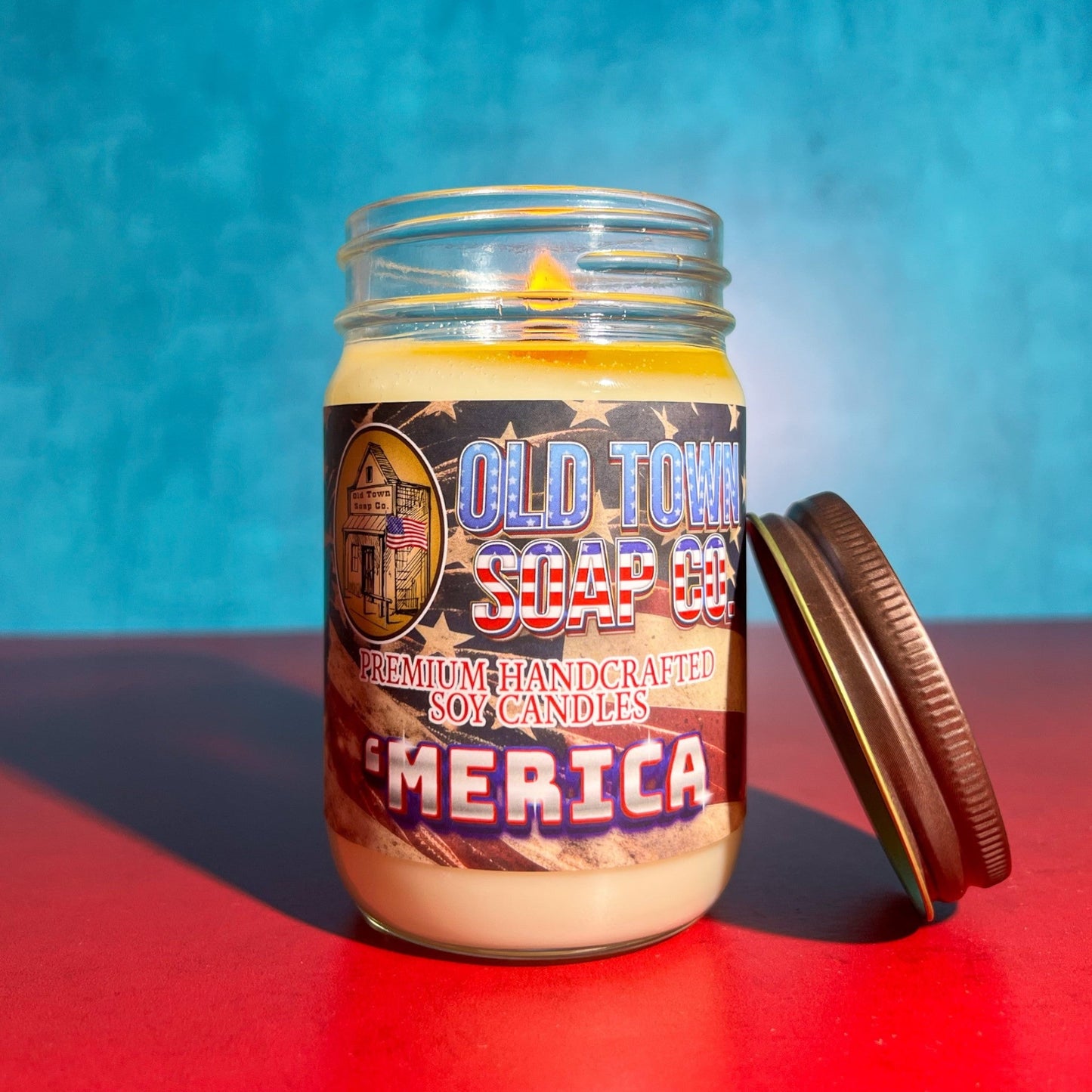 'Merica 12oz. Wood Wick Candle by Old Town Soap Co.