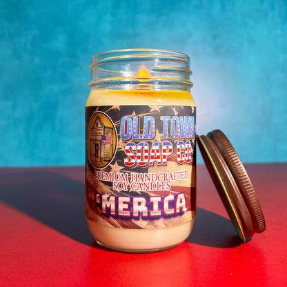 'Merica 12oz. Wood Wick Candle by Old Town Soap Co.