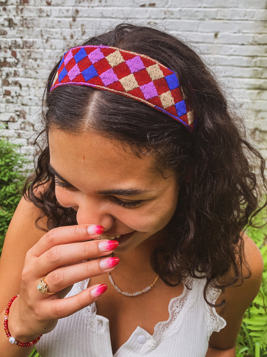 Ruby Harlequin Headband by Ash & Rose