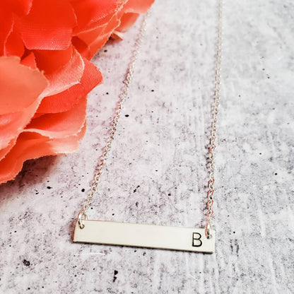 Initial Bar Necklace by Salt and Sparkle