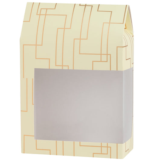 Tall Paper Boxes With Window Cream Color 8X5.5X2.5 Gift Boxes 16 Pack by Hammont