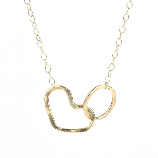 Namaste Necklace - Heart and Circle Infinity Necklace by Jennifer Cervelli Jewelry