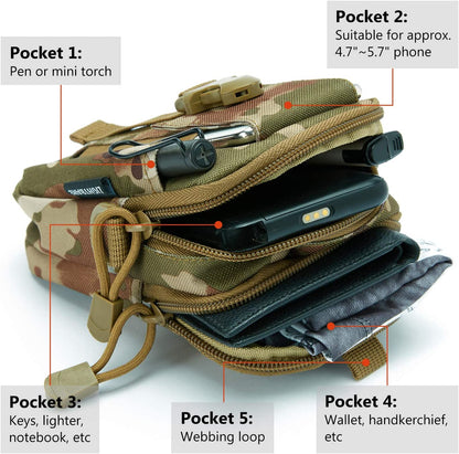 Tactical MOLLE Pouch & Waist Bag for Hiking & Outdoor Activities by Jupiter Gear