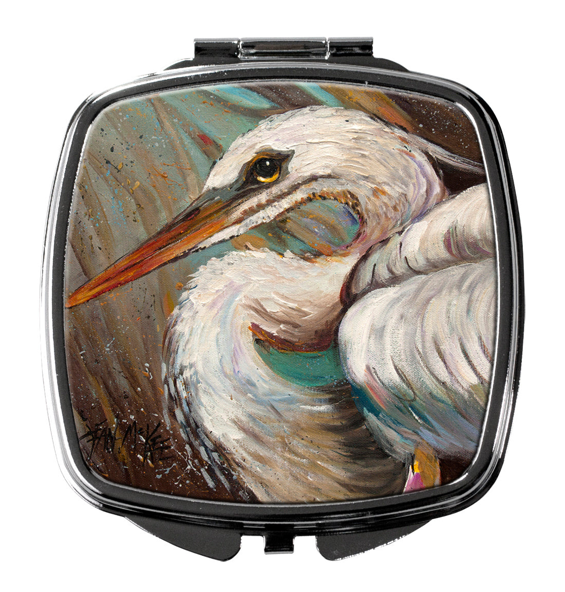 White Egret Compact Mirror JMK1212SCM by Caroline's Treasures