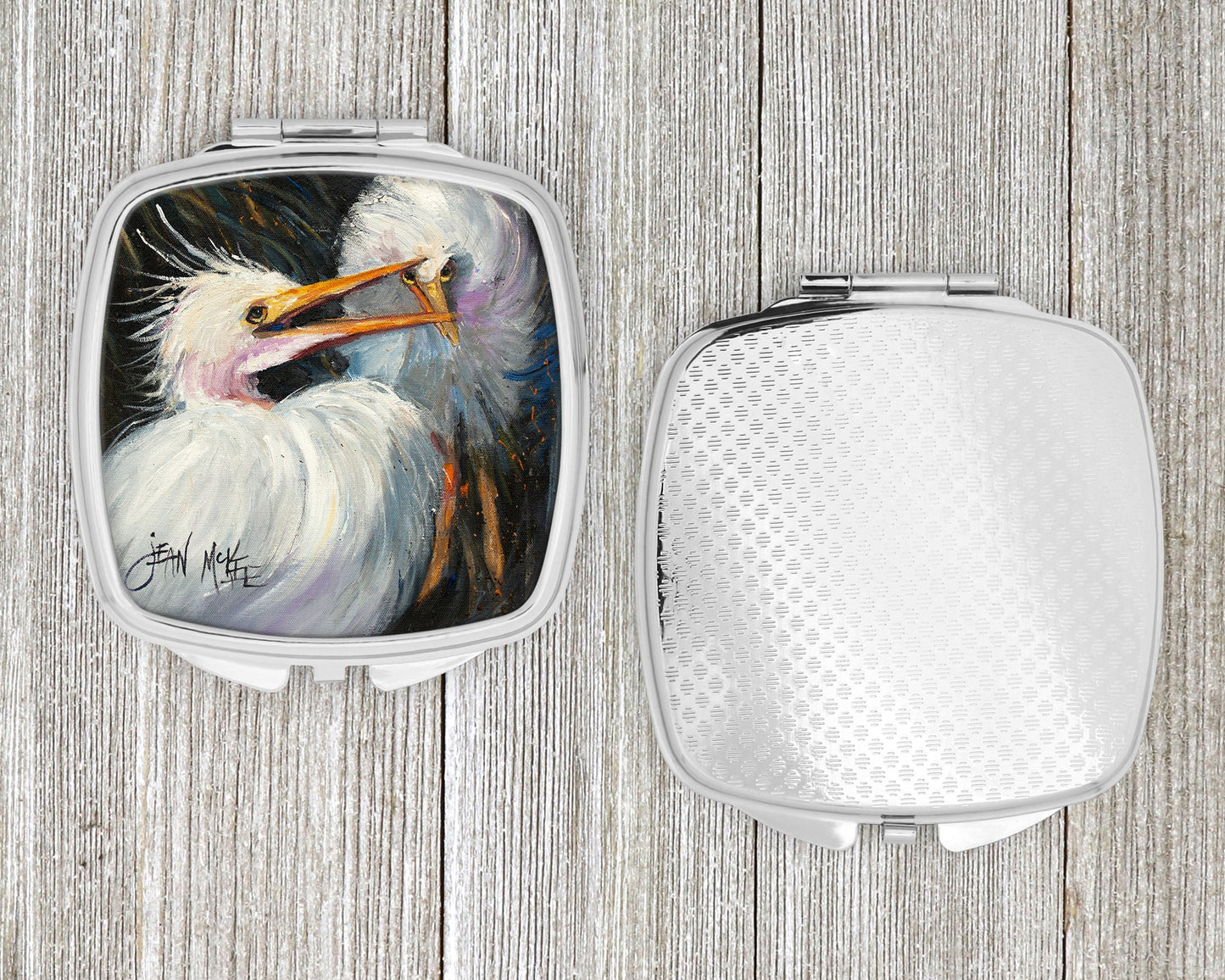 White Egret Compact Mirror JMK1213SCM by Caroline's Treasures