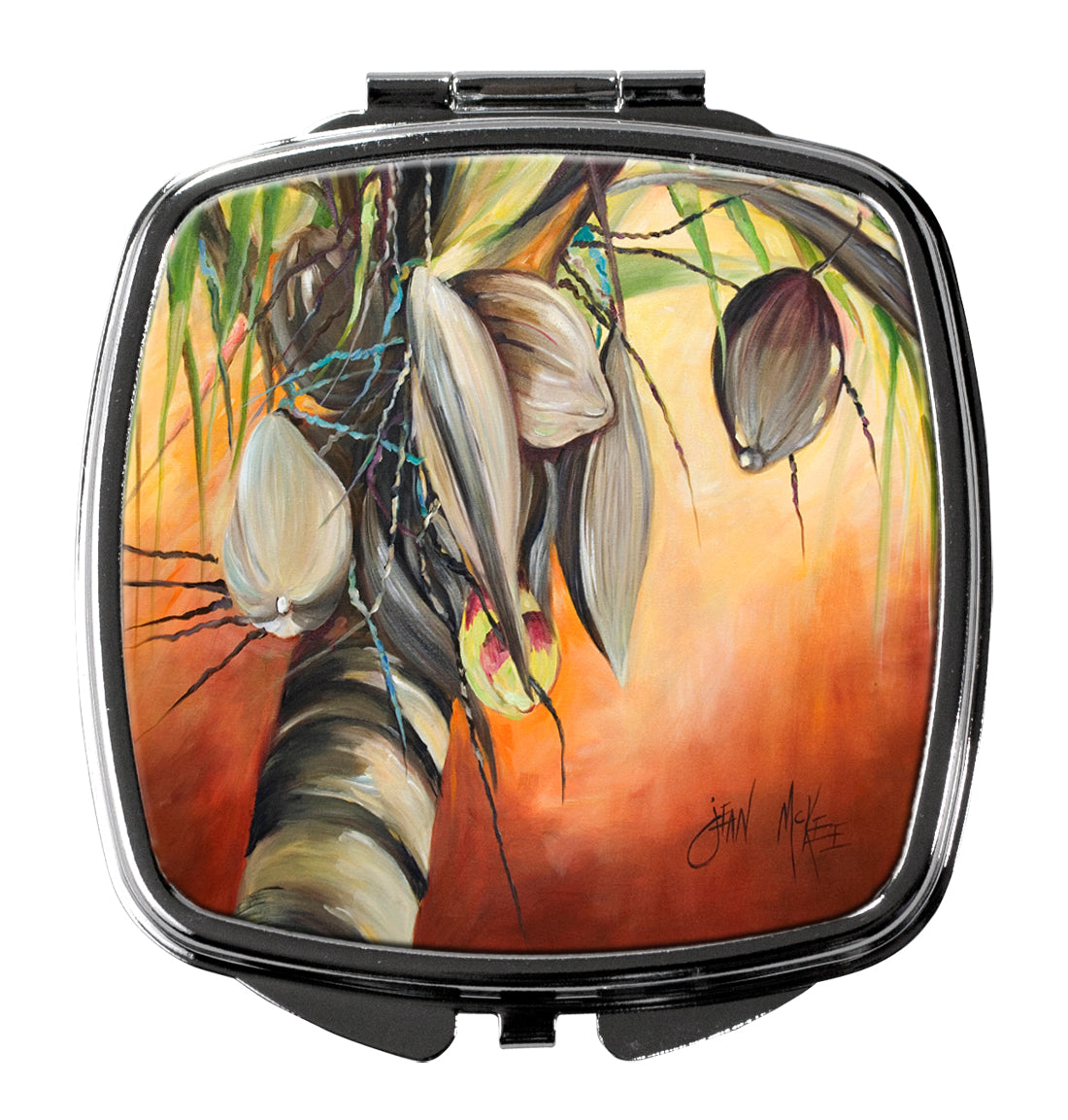 Orange Coconut Tree Compact Mirror JMK1280SCM by Caroline's Treasures