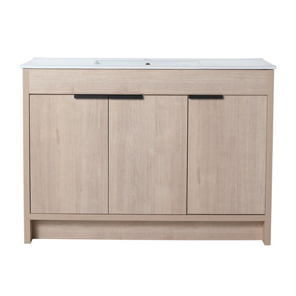 (KD-PACKING)48 Inch Freestanding Bathroom Vanity With White Ceramic Sink(G-lemon SKU:BVB02448PLO-G-BL9120B) THEGSND LLC