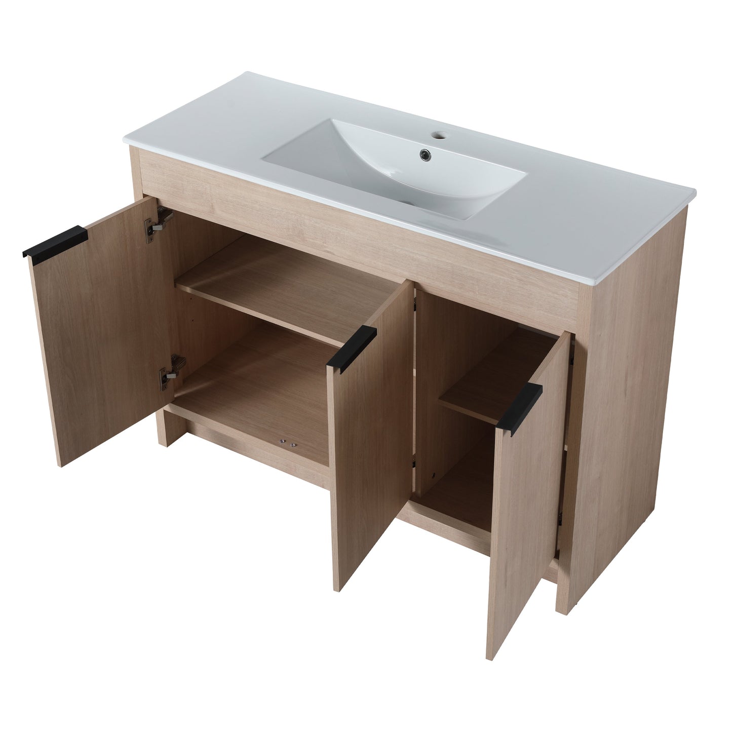 (KD-PACKING)48 Inch Freestanding Bathroom Vanity With White Ceramic Sink(G-lemon SKU:BVB02448PLO-G-BL9120B) THEGSND LLC