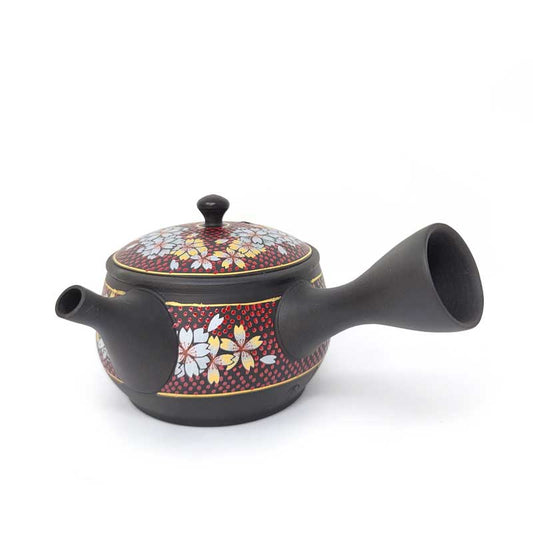 Tokoname Japanese Kyusu Teapot Red Sakura by Tea and Whisk