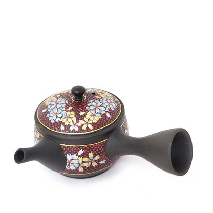 Tokoname Japanese Kyusu Teapot Red Sakura by Tea and Whisk