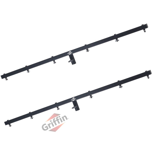 T-Bar Support for DJ Light Tripod Stands (2 Pack) | GRIFFIN Cross Bar Mount for Stage Lighting Truss System with 12 Hanging Bolts | 5FT Horizontal Trussing Kit by GeekStands.com