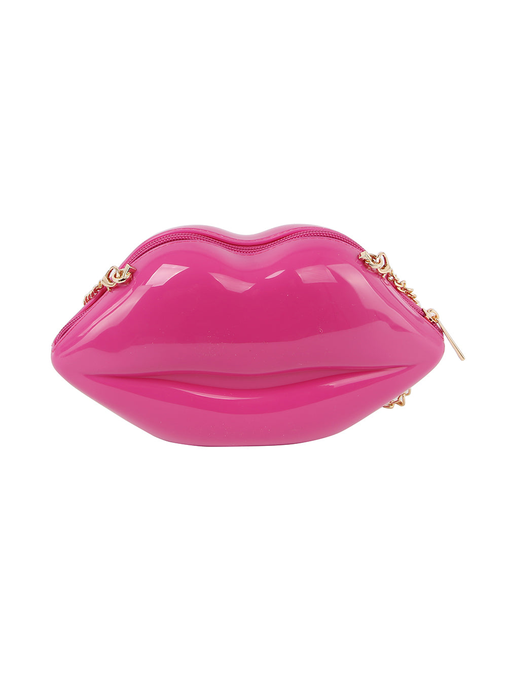 Patent Kissable Lips Shoulder Bag by hfstylish