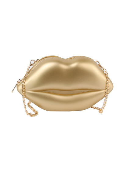 Patent Kissable Lips Shoulder Bag by hfstylish