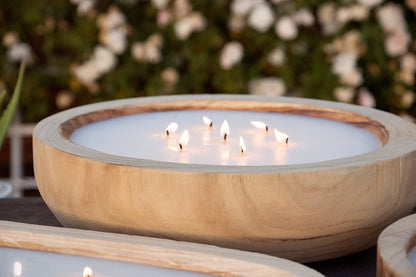 Paulownia Wood Round Candle by Andaluca Home