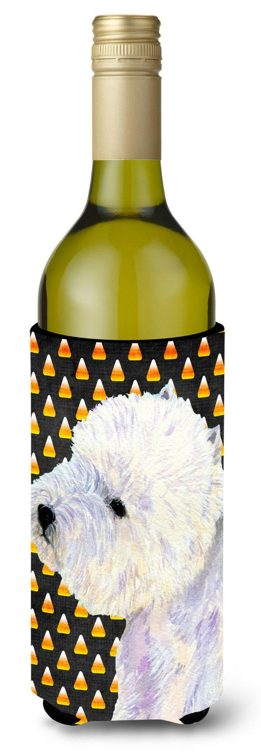 Westie Candy Corn Halloween Portrait Wine Bottle Beverage Insulator Beverage Insulator Hugger by Caroline's Treasures