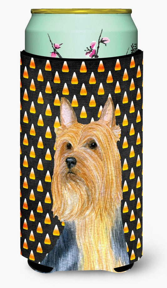 Silky Terrier Candy Corn Halloween Portrait  Tall Boy Beverage Insulator Beverage Insulator Hugger by Caroline's Treasures