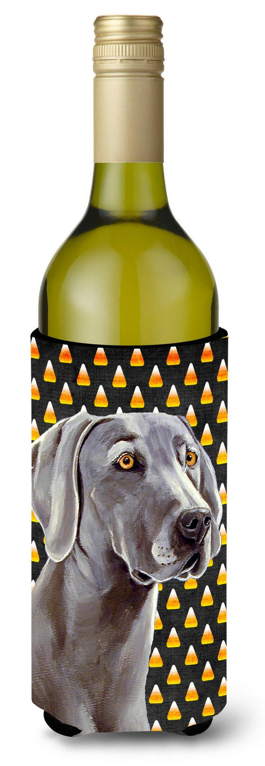 Weimaraner Candy Corn Halloween Portrait Wine Bottle Beverage Insulator Beverage Insulator Hugger by Caroline's Treasures