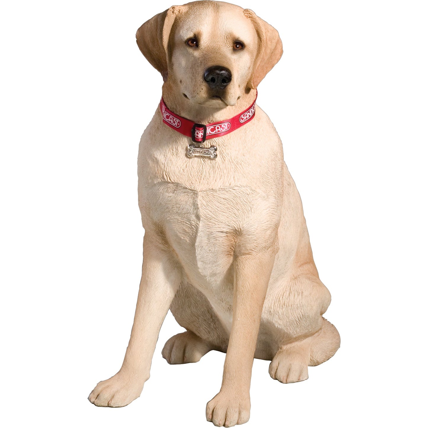 Sandicast "Life Size Large" Sitting Yellow Labrador Retriever Dog Sculpture by Present Paper