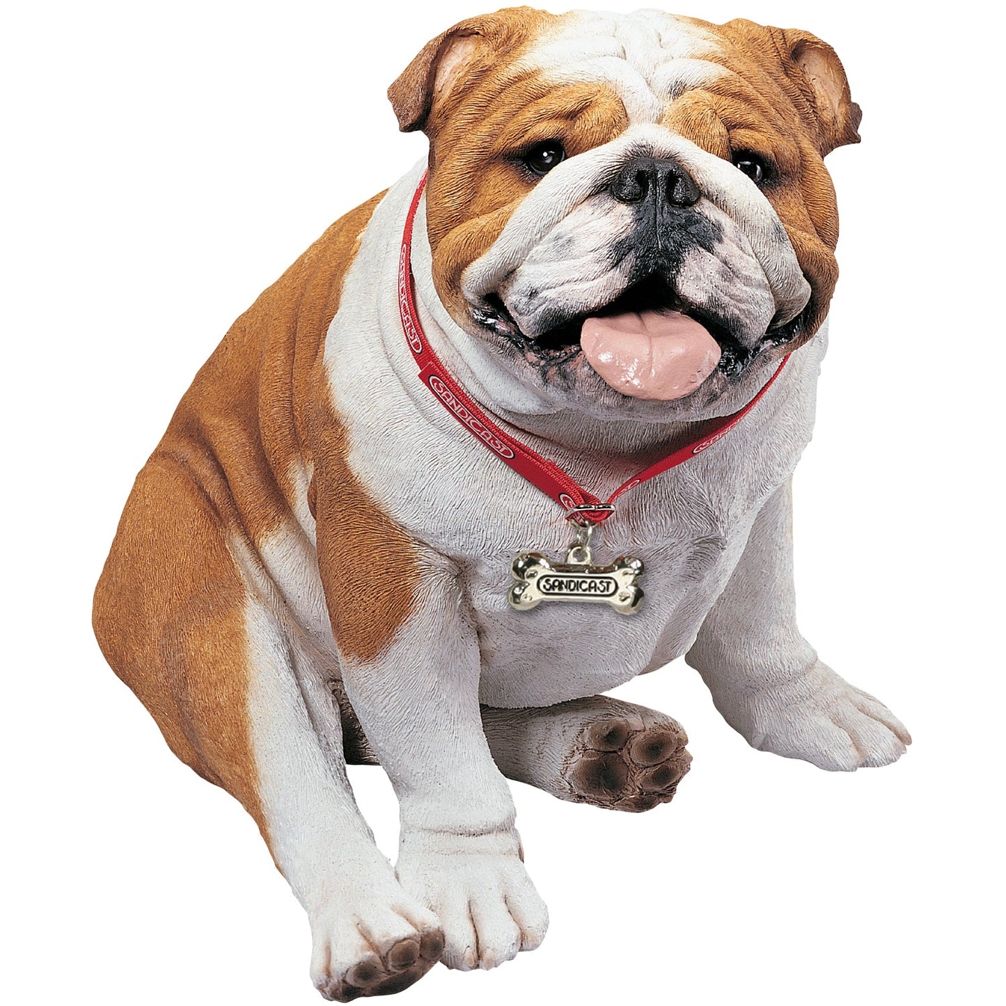 Sandicast "Life Size Large" Sitting Fawn Bulldog Sculpture by Present Paper