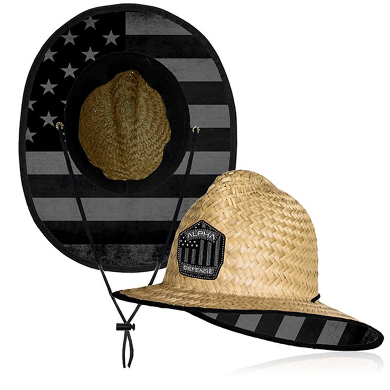 Ladder Under Brim Straw Hat | Blackout American Flag by Soul of Adventure