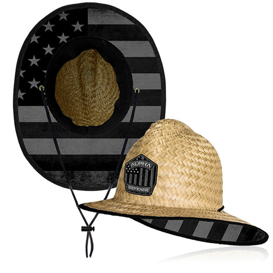 Ladder Under Brim Straw Hat | Blackout American Flag by Soul of Adventure