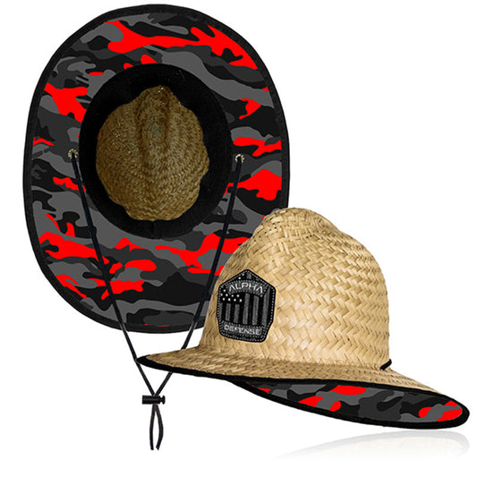 Ladder Under Brim Straw Hat | Fire Military Camo by Soul of Adventure