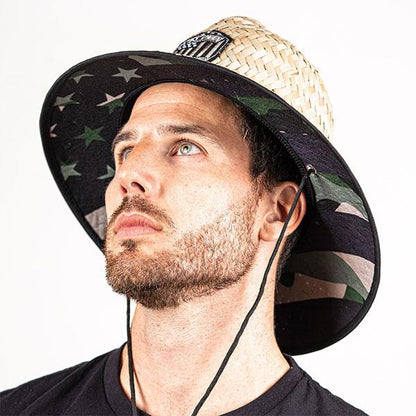 Ladder Under Brim Straw Hat | Patriot Military Camo by Soul of Adventure