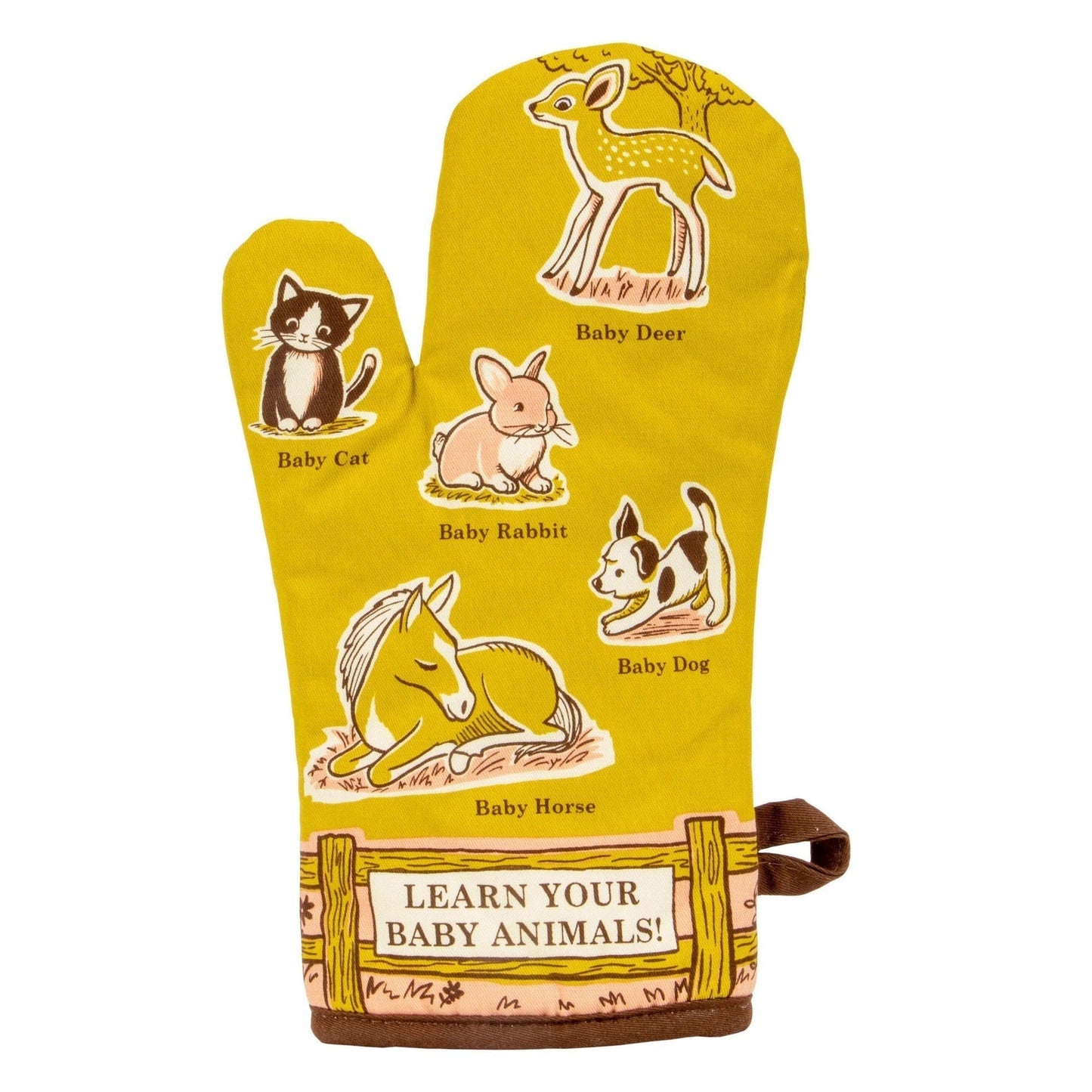 Last Call! Learn Your Baby Animals Oven Mitt with Animal Design | Kitchen Thermal Single Pot Holder | BlueQ at GetBullish by The Bullish Store