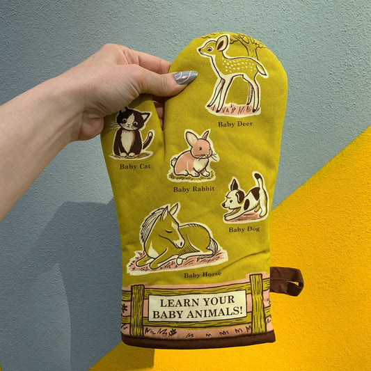 Last Call! Learn Your Baby Animals Oven Mitt with Animal Design | Kitchen Thermal Single Pot Holder | BlueQ at GetBullish by The Bullish Store