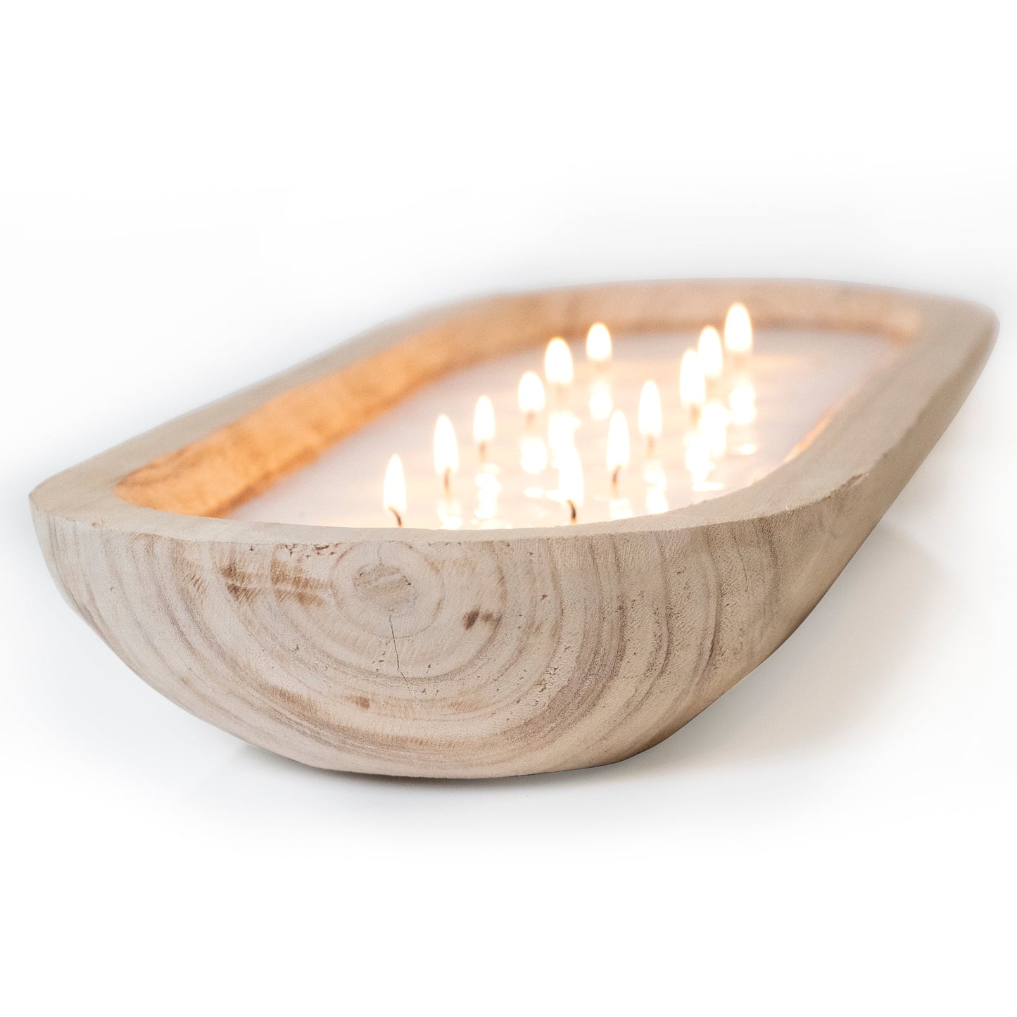 Paulownia Wood Tray Candle by Andaluca Home