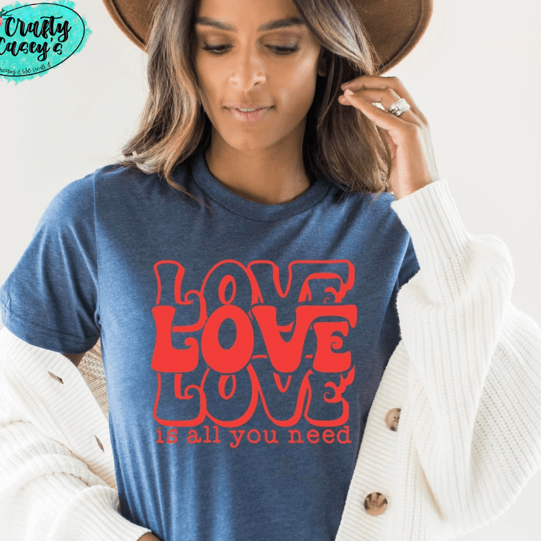 Love Love Love Retro- Valentine's Day - Women's Unisex-T-shirt by Crafty Casey's