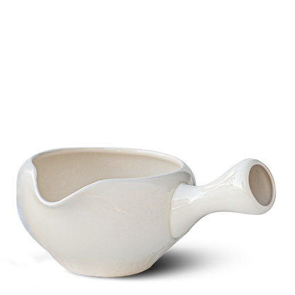 White Matcha Bowl with Spout by Aprika Life