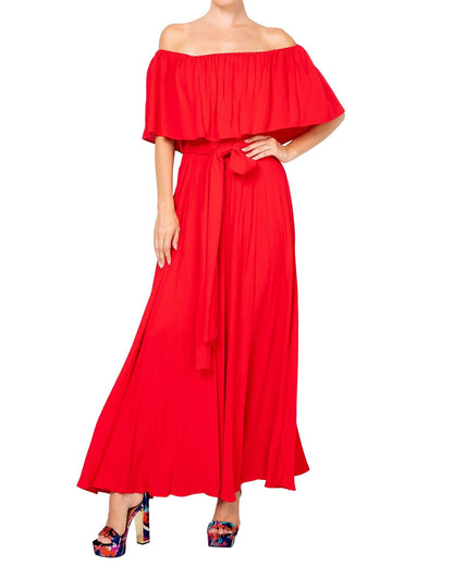 Morning Glory Maxi Dress - Cherry by Meghan Fabulous