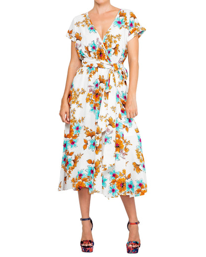 Jasmine Midi Dress - Begonia Ivory by Meghan Fabulous