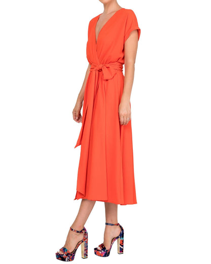 Jasmine Midi Dress - Flame by Meghan Fabulous