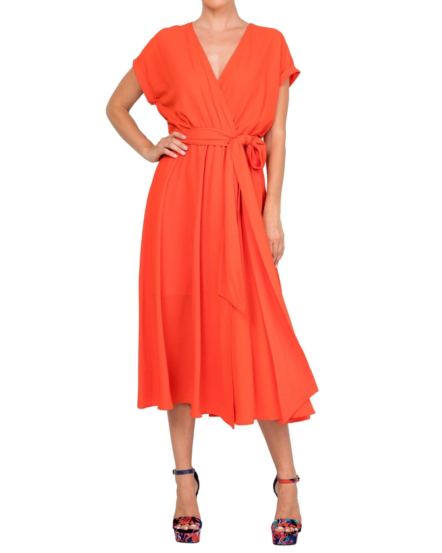 Jasmine Midi Dress - Flame by Meghan Fabulous