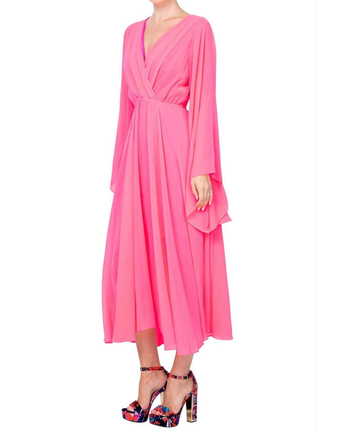 Sunset Midi Dress - Neon Pink by Meghan Fabulous