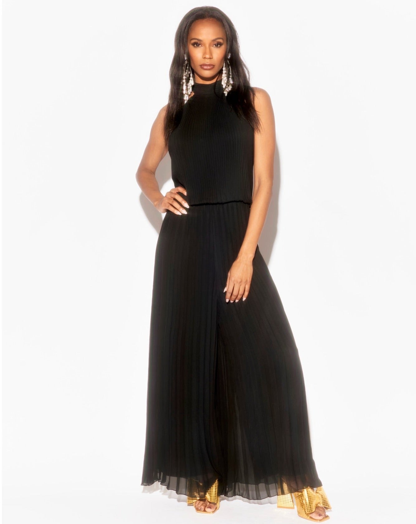 Wild Orchid Pleat Jumpsuit - Black by Meghan Fabulous