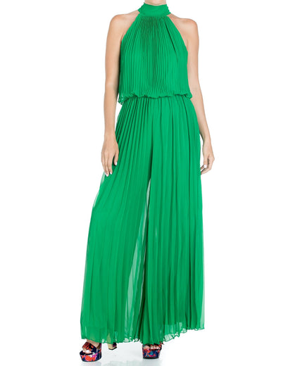 Wild Orchid Pleat Jumpsuit - Emerald by Meghan Fabulous