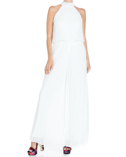 Wild Orchid Pleat Jumpsuit - White by Meghan Fabulous