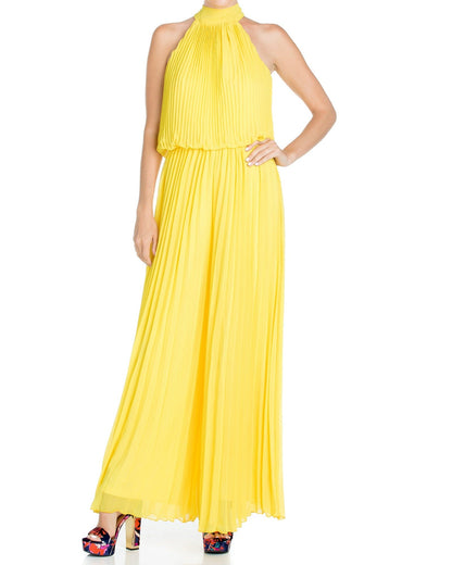 Wild Orchid Pleat Jumpsuit - Yellow by Meghan Fabulous