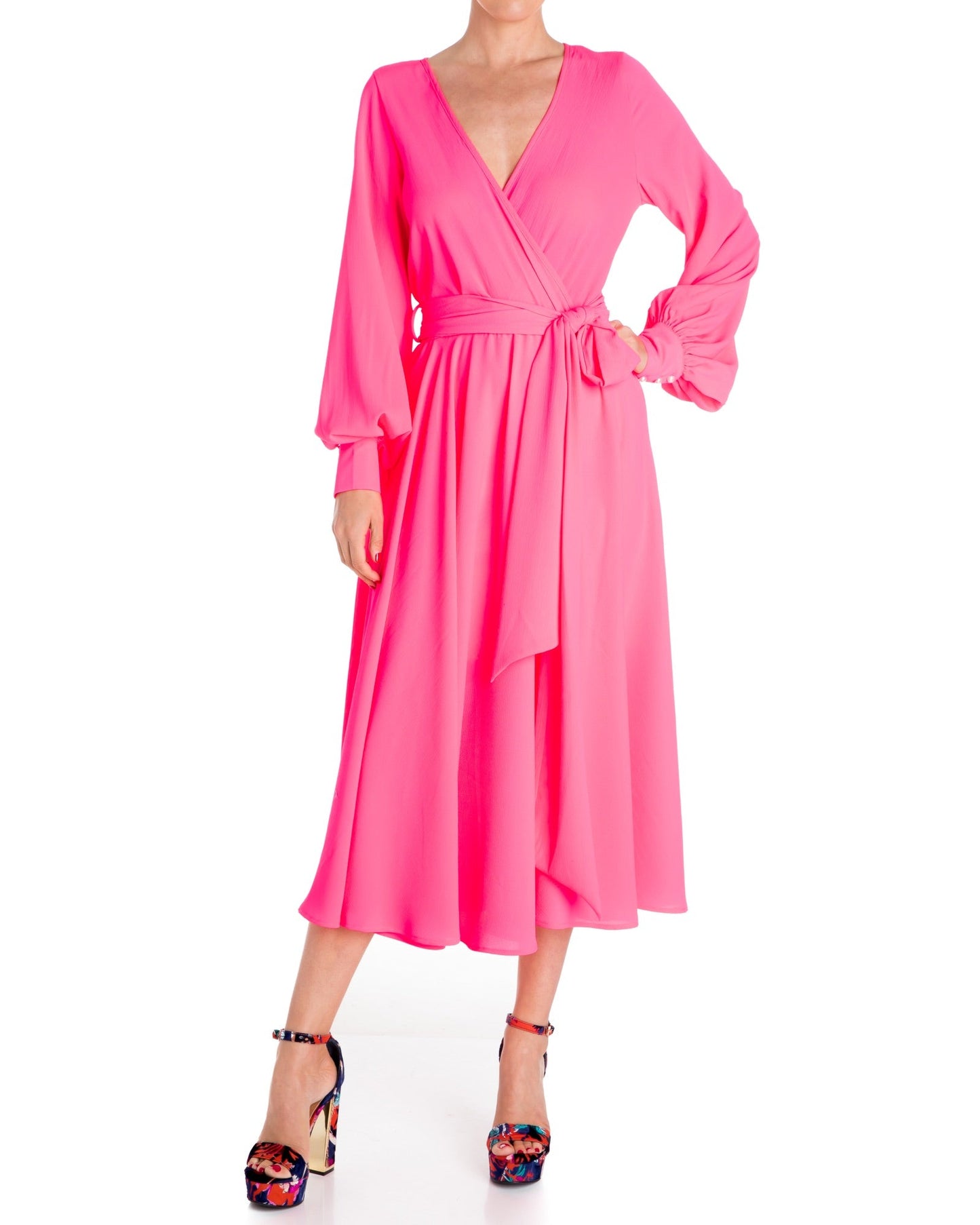 Venus Midi Dress - Neon Pink by Meghan Fabulous